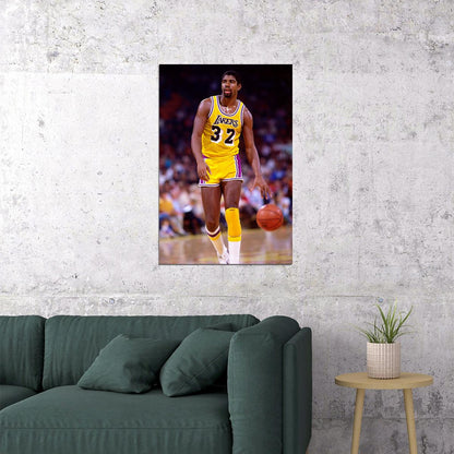 Magic Johnson 32 Los Angeles Lakers Basketball Player Poster Wall Art Print Home Wall Decor - xonomax