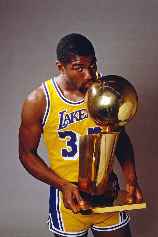 Los Angeles Lakers Former Basketball Player Magic Johnson Poster Wall Art Print Home Wall Decor - xonomax