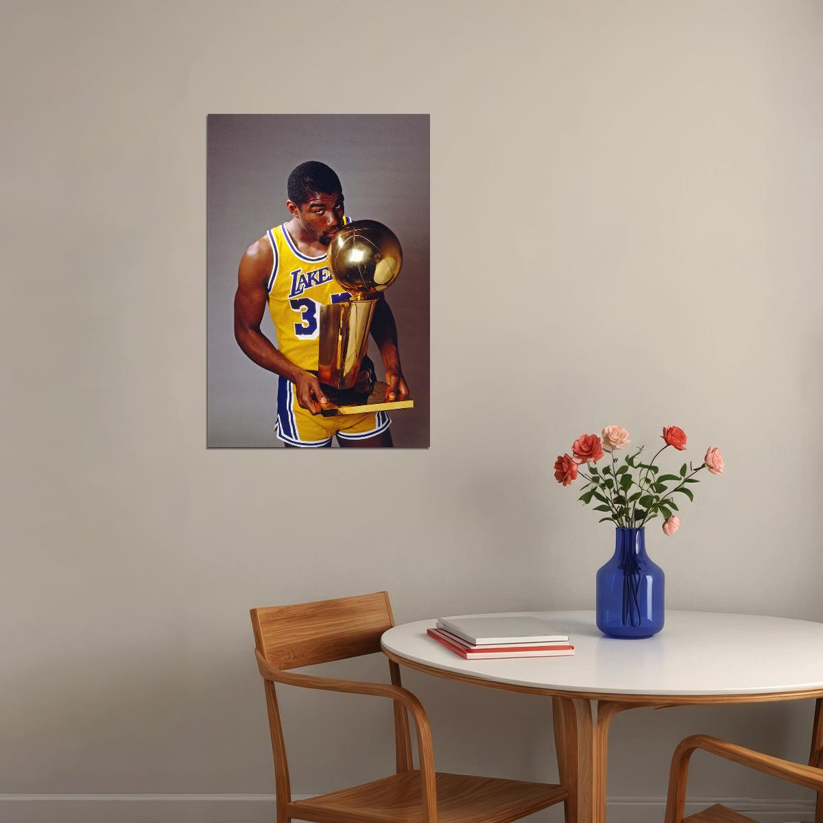 Los Angeles Lakers Former Basketball Player Magic Johnson Poster Wall Art Print Home Wall Decor - xonomax