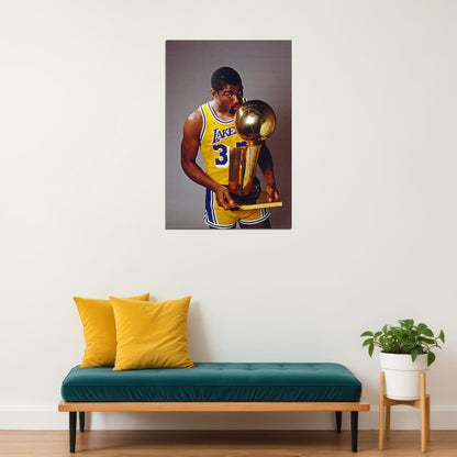 Los Angeles Lakers Former Basketball Player Magic Johnson Poster Wall Art Print Home Wall Decor - xonomax