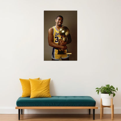 Magic Johnson Los Angeles Lakers Former Basketball Player Poster Wall Art Print Home Wall Decor - xonomax