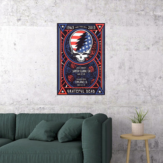 Grateful Dead Fare Thee Well Chicago 2015 Concert Poster Wall Art Print Home Wall Decor - xonomax