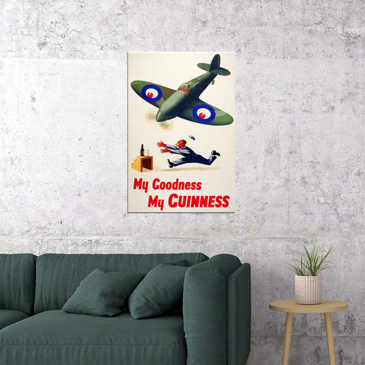 My Goodness My Guinness Plane Vintage Advertising Poster Wall Art Print Home Wall Decor - xonomax
