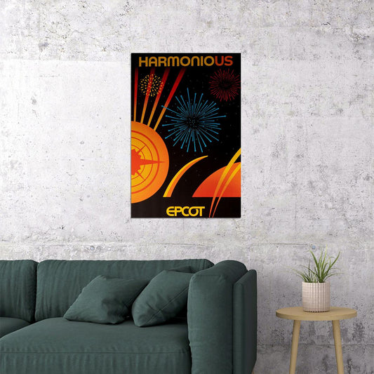 Epcot Center Attraction Harmonious Travel Vintage Style Poster Wall Art Print Home Wall Decor - xonomax