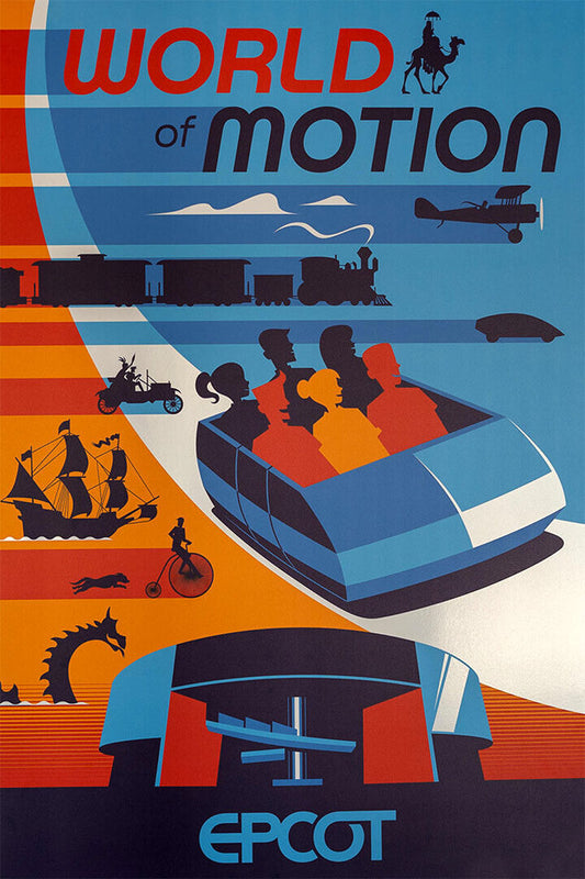 World Of Motion Epcot Center Attraction Vintage Poster Wall Art Print Home Wall Decor - xonomax