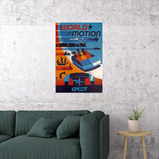 World Of Motion Epcot Center Attraction Vintage Poster Wall Art Print Home Wall Decor - xonomax