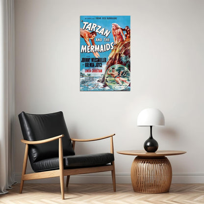 Tarzan And The Mermaids Classic Movie Action Adventure Poster Wall Art Print Home Wall Decor - xonomax