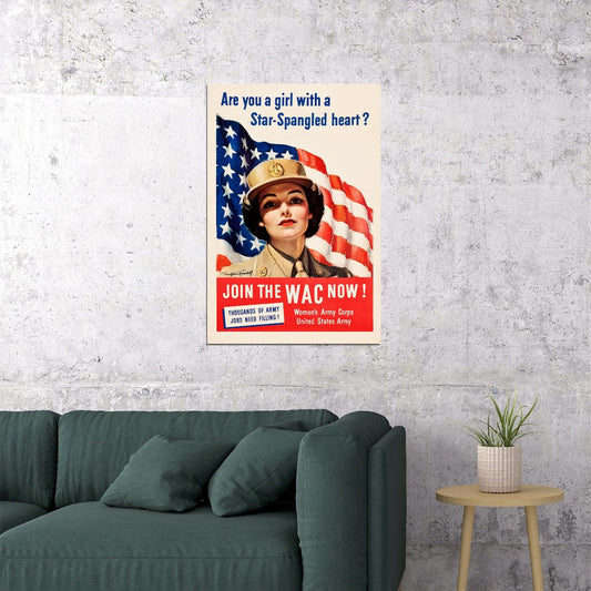 Women Army Corp Ww2 Usa Navy Vintage Style Poster Wall Art Print Home Wall Decor - xonomax