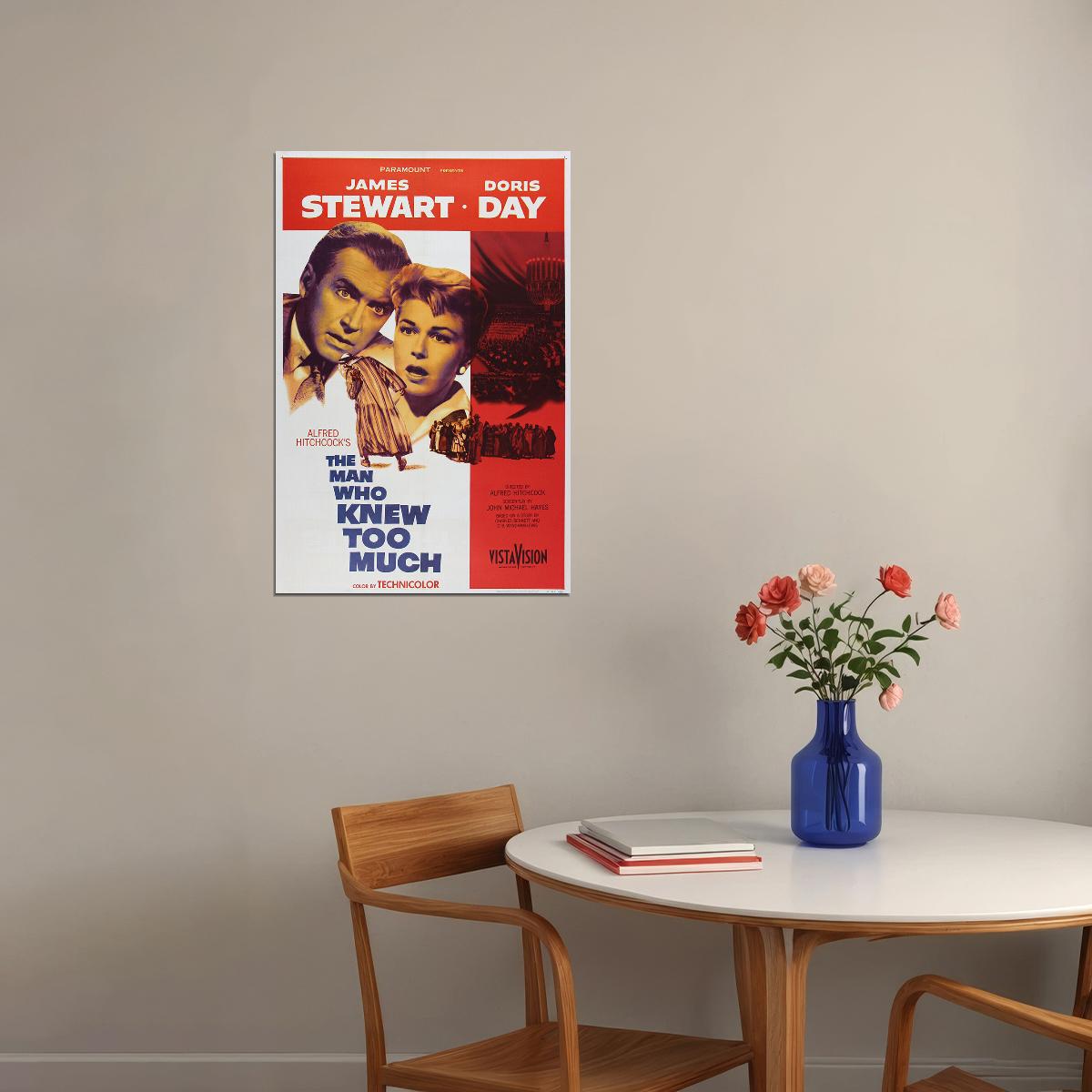 The Man Who Knew To Much Movie Drama Thriller Action Poster Wall Art Print Home Wall Decor - xonomax