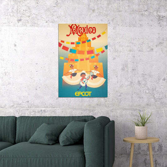 Epcot Center Attraction Mexico Dance Vintage Style Poster Wall Art Print Home Wall Decor - xonomax