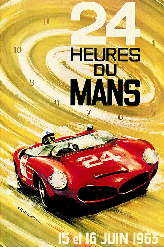 24 Hours Le Mans 1962 Racing Travel Vintage Poster Wall Art Print Home Wall Decor - xonomax