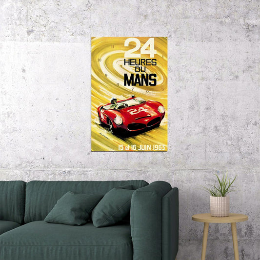 24 Hours Le Mans 1962 Racing Travel Vintage Poster Wall Art Print Home Wall Decor - xonomax