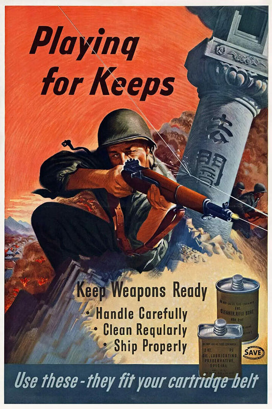 Playing For Keeps World War 2 Vintage Style Poster Wall Art Print Home Wall Decor - xonomax