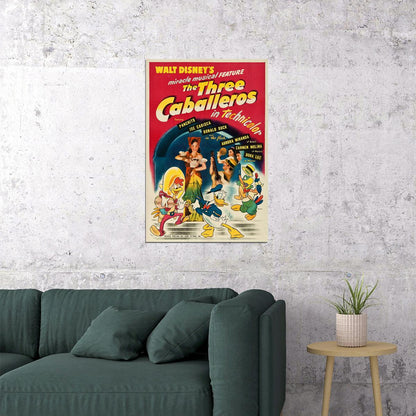 Three Caballeros Animation Movie Donald Duck Comedy Poster Wall Art Print Home Wall Decor - xonomax