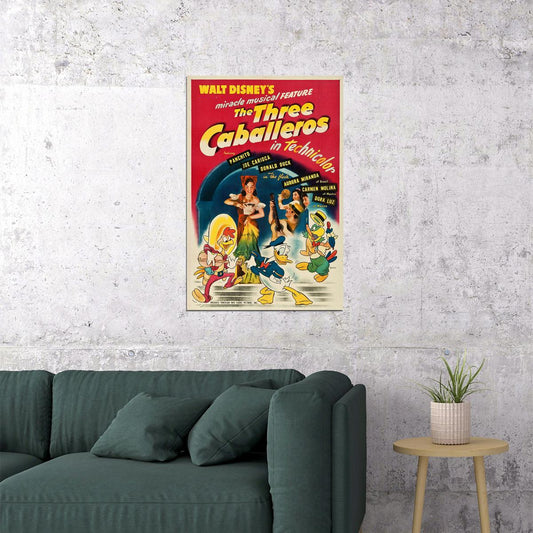 Three Caballeros Animation Movie Donald Duck Comedy Poster Wall Art Print Home Wall Decor - xonomax