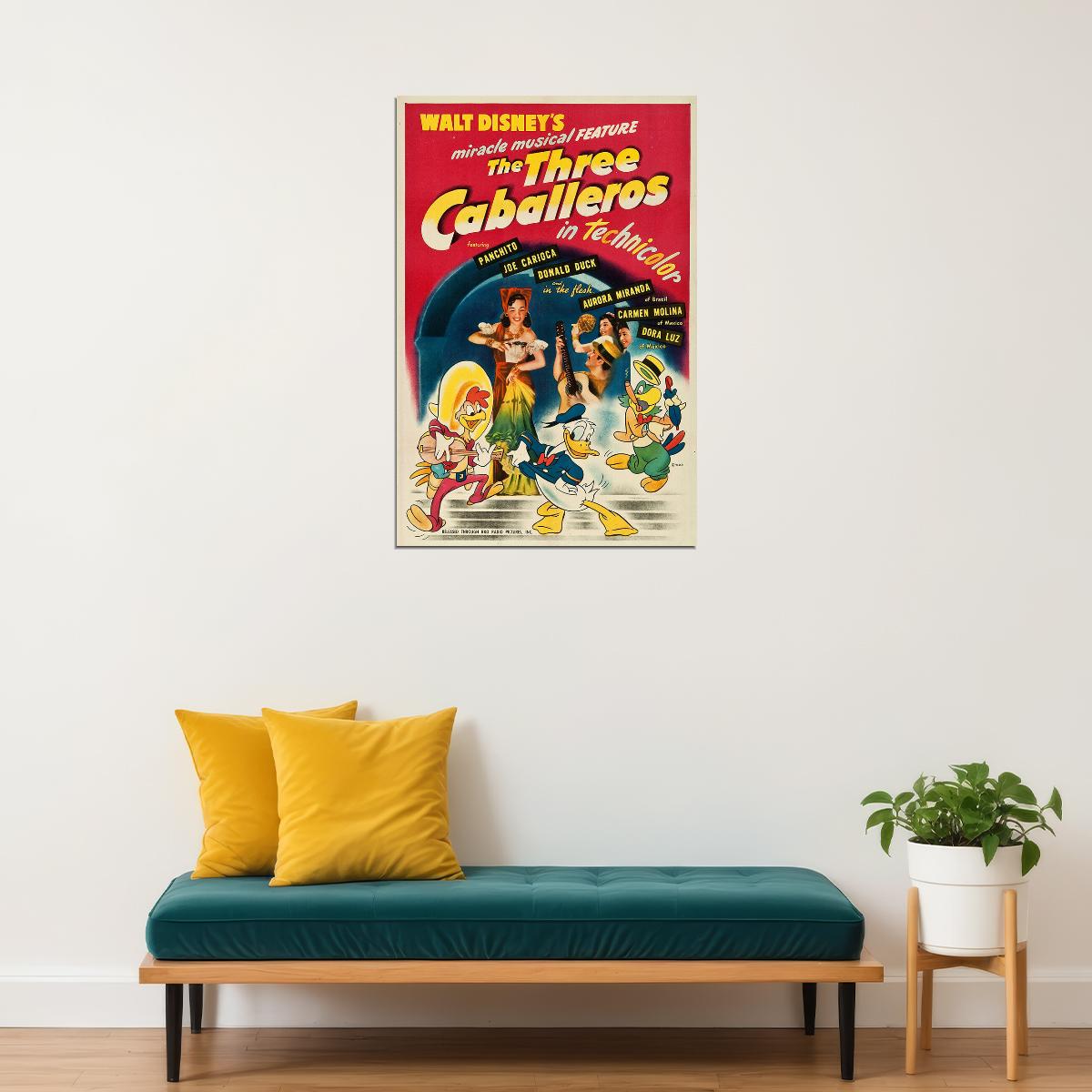 Three Caballeros Animation Movie Donald Duck Comedy Poster Wall Art Print Home Wall Decor - xonomax