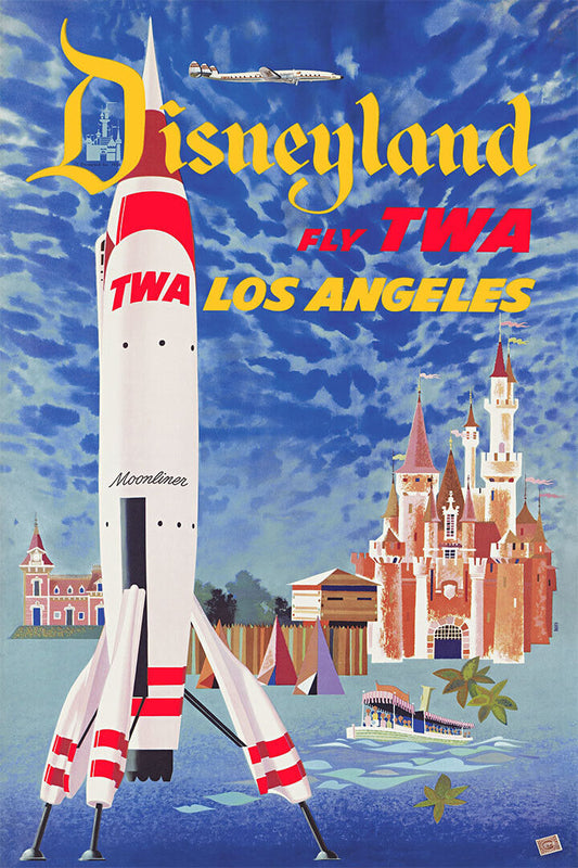 Los Angeles Fly Twa Vintage Style Airline Travel Poster Wall Art Print Home Wall Decor - xonomax