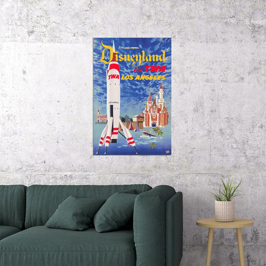 Los Angeles Fly Twa Vintage Style Airline Travel Poster Wall Art Print Home Wall Decor - xonomax