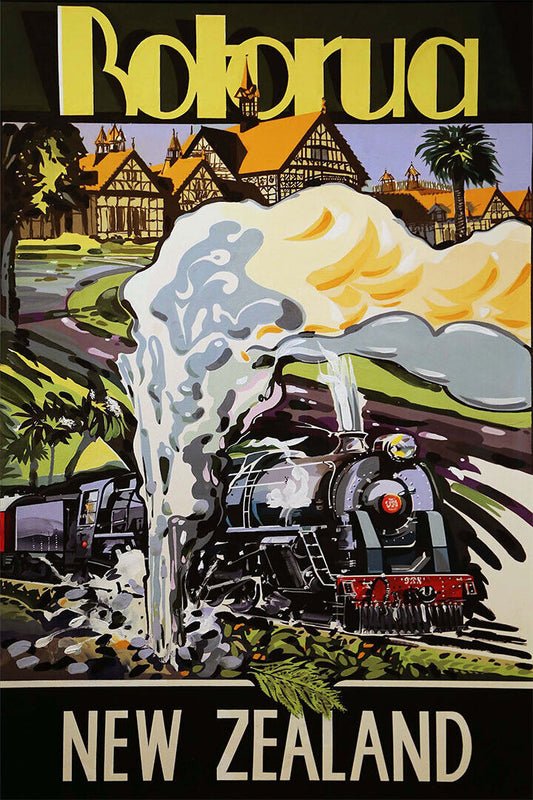 New Zealand Rotorua Railroad Vintage Travel Retro Poster Wall Art Print Home Wall Decor - xonomax