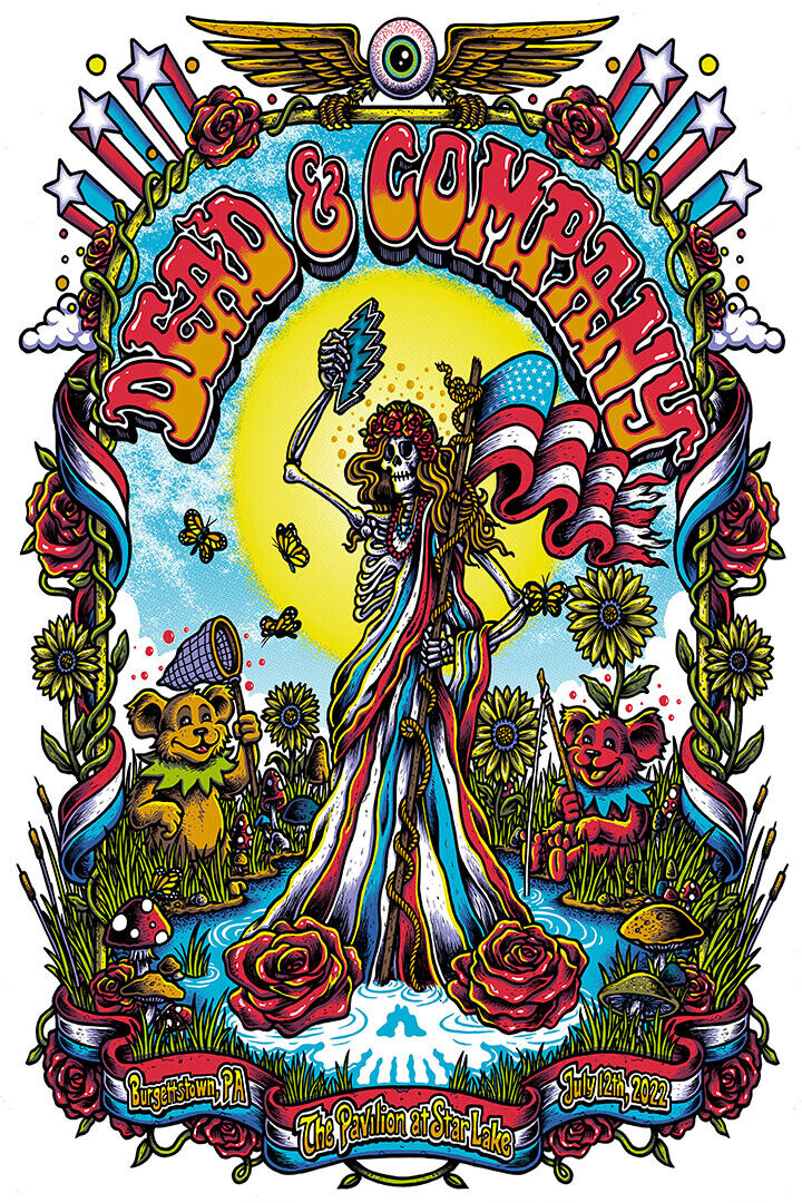 Grateful Dead Pavilion At Star Lake Pennsylvania 2022 Poster Wall Art Print Home Wall Decor - xonomax