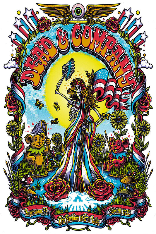 Grateful Dead Pavilion At Star Lake Pennsylvania 2022 Poster Wall Art Print Home Wall Decor - xonomax