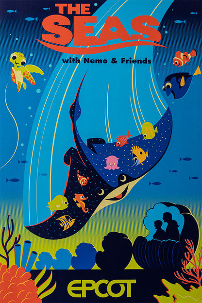 Epcot Center Attraction The Seas American Action Poster Wall Art Print Home Wall Decor - xonomax