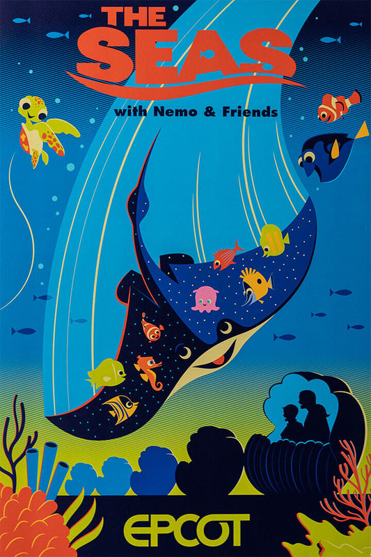 Epcot Center Attraction The Seas American Action Poster Wall Art Print Home Wall Decor - xonomax