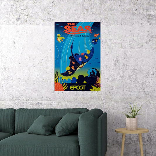 Epcot Center Attraction The Seas American Action Poster Wall Art Print Home Wall Decor - xonomax