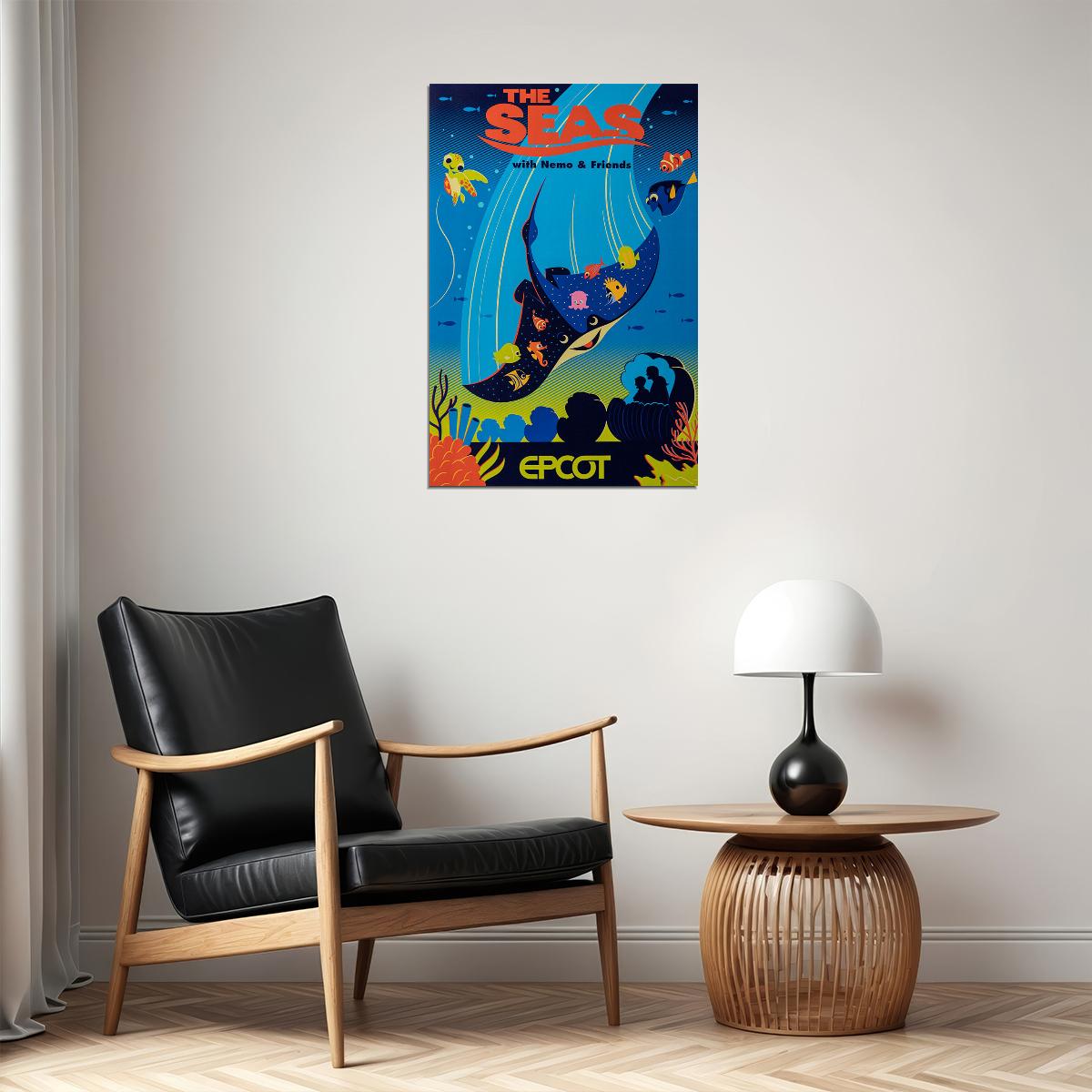 Epcot Center Attraction The Seas American Action Poster Wall Art Print Home Wall Decor - xonomax