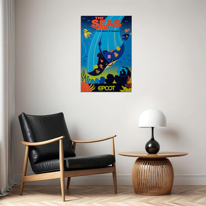 Epcot Center Attraction The Seas American Action Poster Wall Art Print Home Wall Decor - xonomax