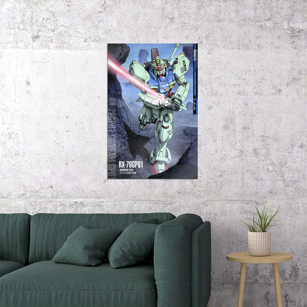 Gundam Gp01 Rx-78gp01 Gundam Mechanical Japanese Anime Poster Wall Art Print Home Wall Decor - xonomax