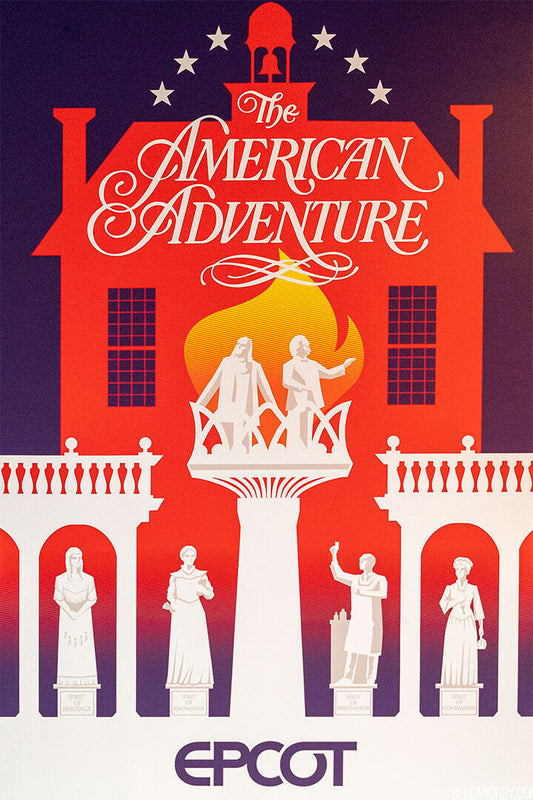Epcot Center Attraction American Adventure Poster Wall Art Print Home Wall Decor - xonomax