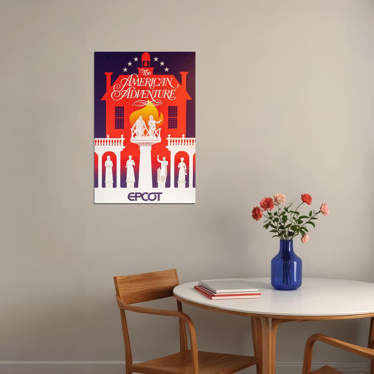 Epcot Center Attraction American Adventure Poster Wall Art Print Home Wall Decor - xonomax
