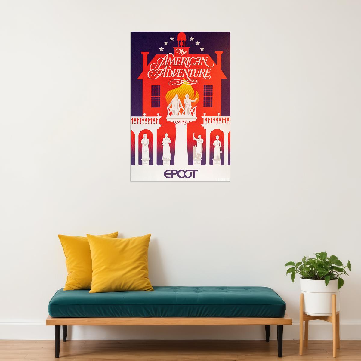 Epcot Center Attraction American Adventure Poster Wall Art Print Home Wall Decor - xonomax
