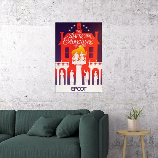 Epcot Center Attraction American Adventure Poster Wall Art Print Home Wall Decor - xonomax