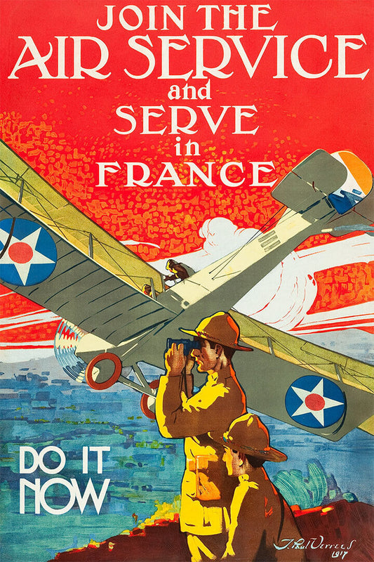 French Air Service World War 1 Vintage Style Poster Wall Art Print Home Wall Decor - xonomax