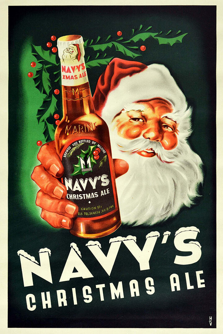 Navy's Christmas Ale Christmas Holiday Beer Wine Poster Wall Art Print Home Wall Decor - xonomax