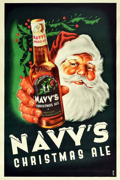 Navy's Christmas Ale Christmas Holiday Beer Wine Poster Wall Art Print Home Wall Decor - xonomax