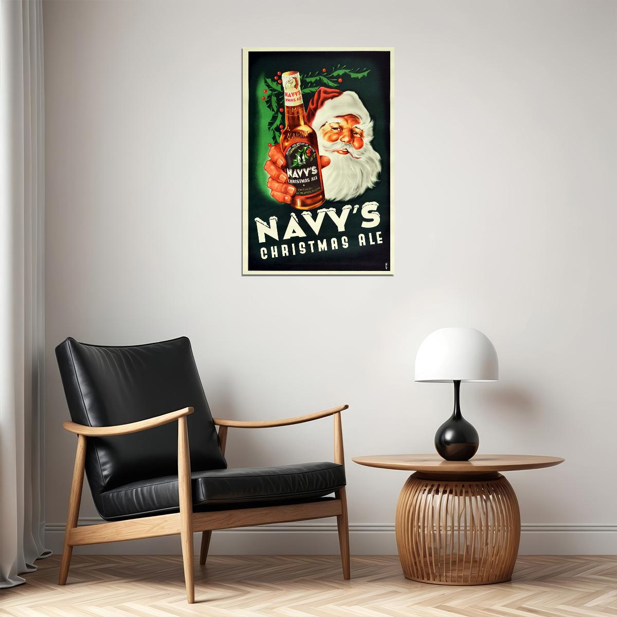 Navy's Christmas Ale Christmas Holiday Beer Wine Poster Wall Art Print Home Wall Decor - xonomax