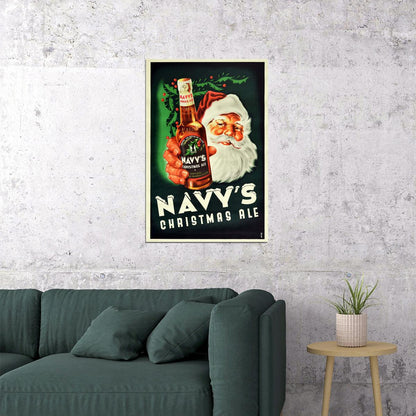 Navy's Christmas Ale Christmas Holiday Beer Wine Poster Wall Art Print Home Wall Decor - xonomax