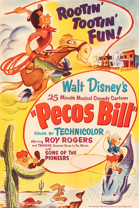 Pecos Bill 1948 Animation Movie Short Western Poster Wall Art Print Home Wall Decor - xonomax