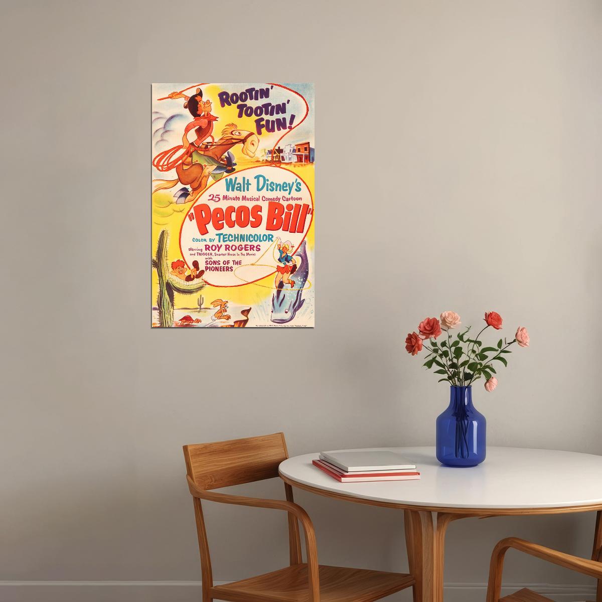 Pecos Bill 1948 Animation Movie Short Western Poster Wall Art Print Home Wall Decor - xonomax