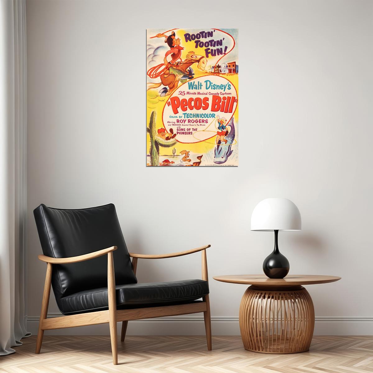 Pecos Bill 1948 Animation Movie Short Western Poster Wall Art Print Home Wall Decor - xonomax