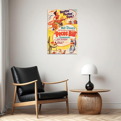 Pecos Bill 1948 Animation Movie Short Western Poster Wall Art Print Home Wall Decor - xonomax