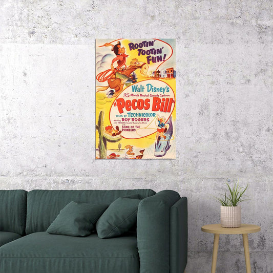 Pecos Bill 1948 Animation Movie Short Western Poster Wall Art Print Home Wall Decor - xonomax