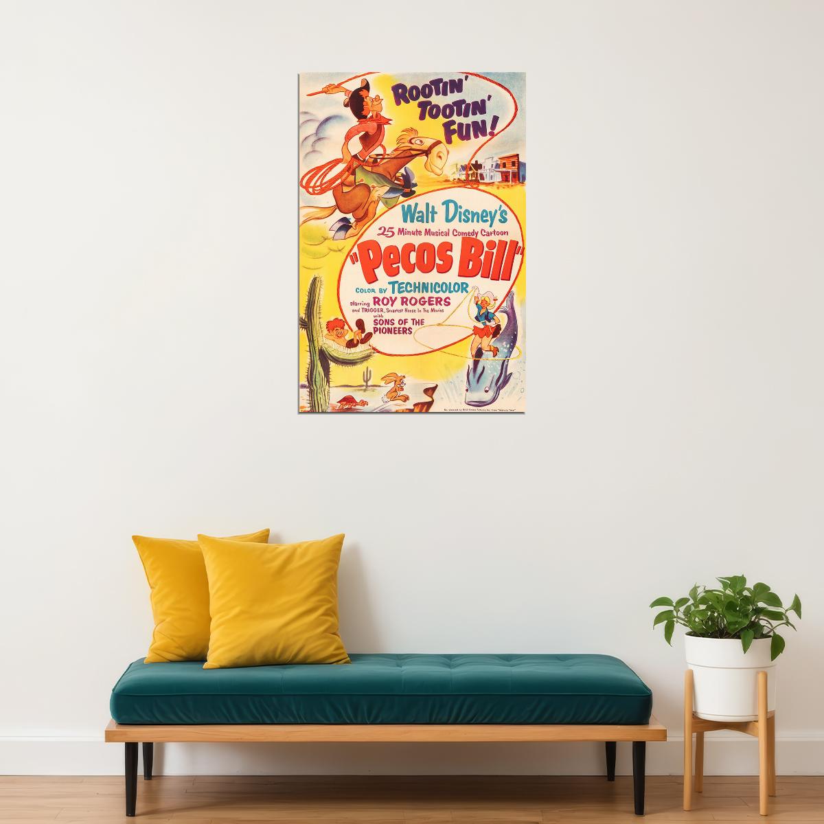 Pecos Bill 1948 Animation Movie Short Western Poster Wall Art Print Home Wall Decor - xonomax