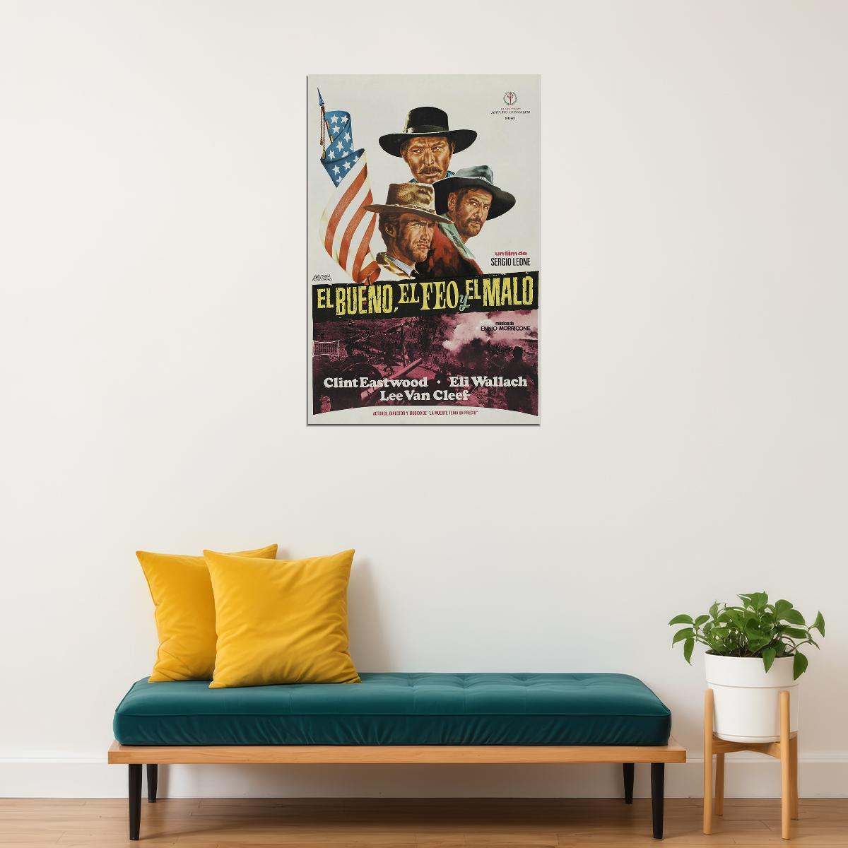 The Good The Bad And The Ugly Movie Western Action Poster Wall Art Print Home Wall Decor - xonomax
