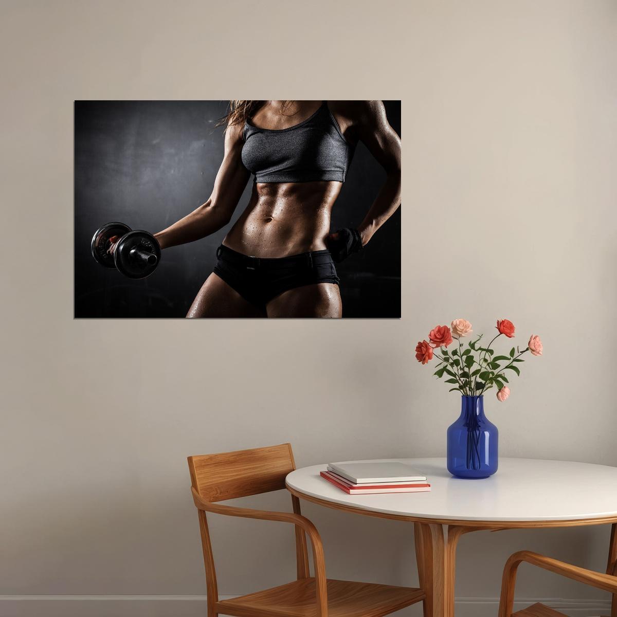 Bodybuilding Fitness Sport Athlete Woman Poster Wall Art Print Home Wall Decor - xonomax
