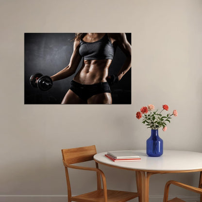 Bodybuilding Fitness Sport Athlete Woman Poster Wall Art Print Home Wall Decor - xonomax