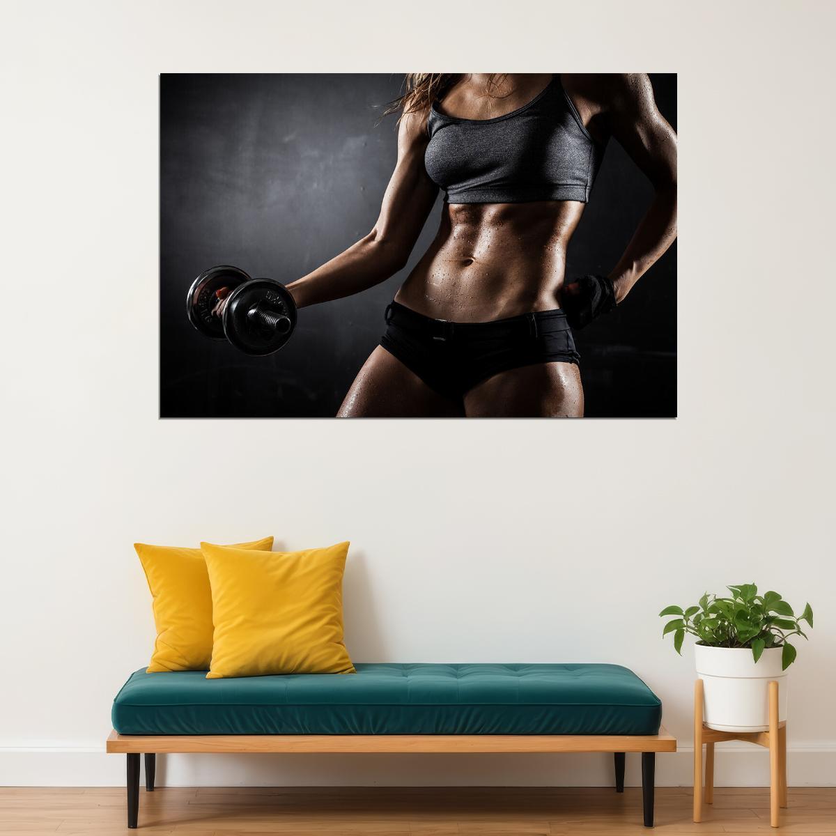 Bodybuilding Fitness Sport Athlete Woman Poster Wall Art Print Home Wall Decor - xonomax